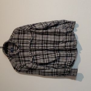 Preowned, George M 38-40, Black/White/Grey long sleeve button down shirt.